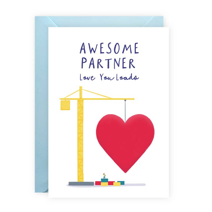 Partner Valentines Card - Giant Heart - UK Designed for wholesale by Painted Parasol Studio