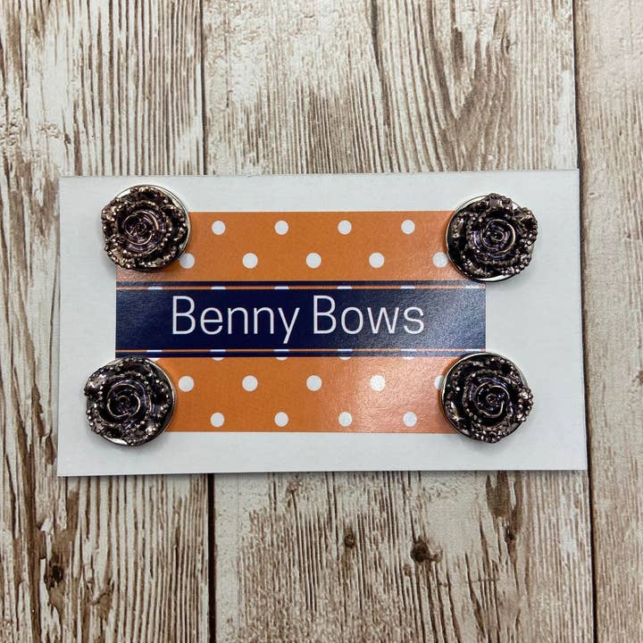 Horse Show Magnetic Rose Number Pins - Rose Gold for wholesale by Benny Bows