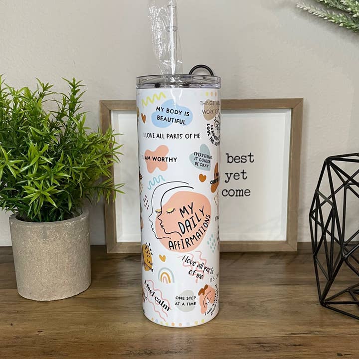Daily Affirmations Tumbler for wholesale by Jalex Designs