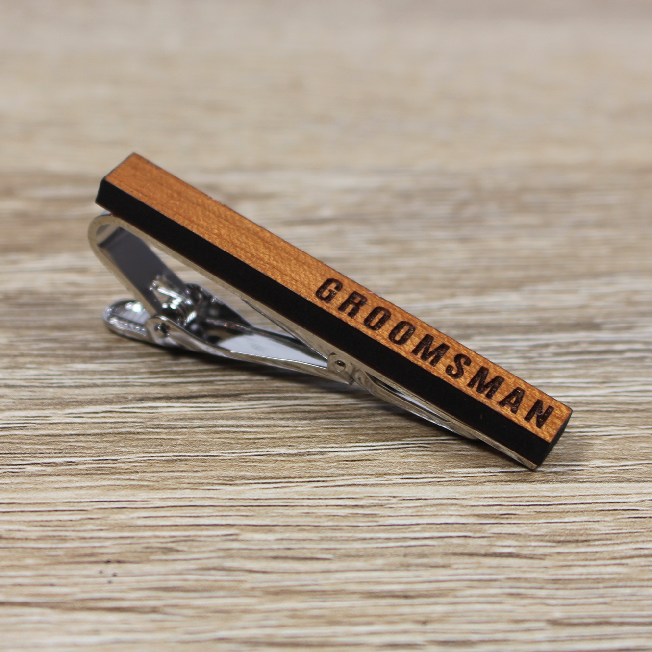 Groomsman Gear - Wholesale Tie Clip - Men's - Personalized Tie Clip | Cherry Wood0