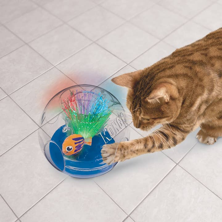 Pet Palette Distribution - Wholesale Pet Toy - Cat - KONG® Bat-A-Bout Glow Aquarium Cat Toy
