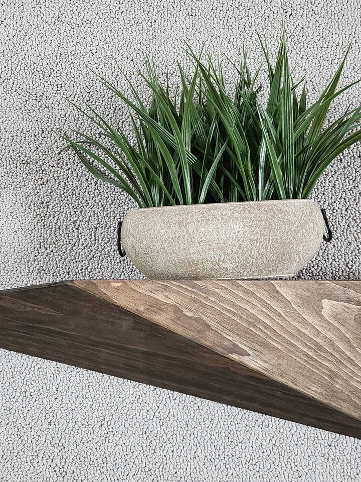 Semi-Symmetric Triangle Wood Floating Shelf for wholesale by Hammer and Nail Studios