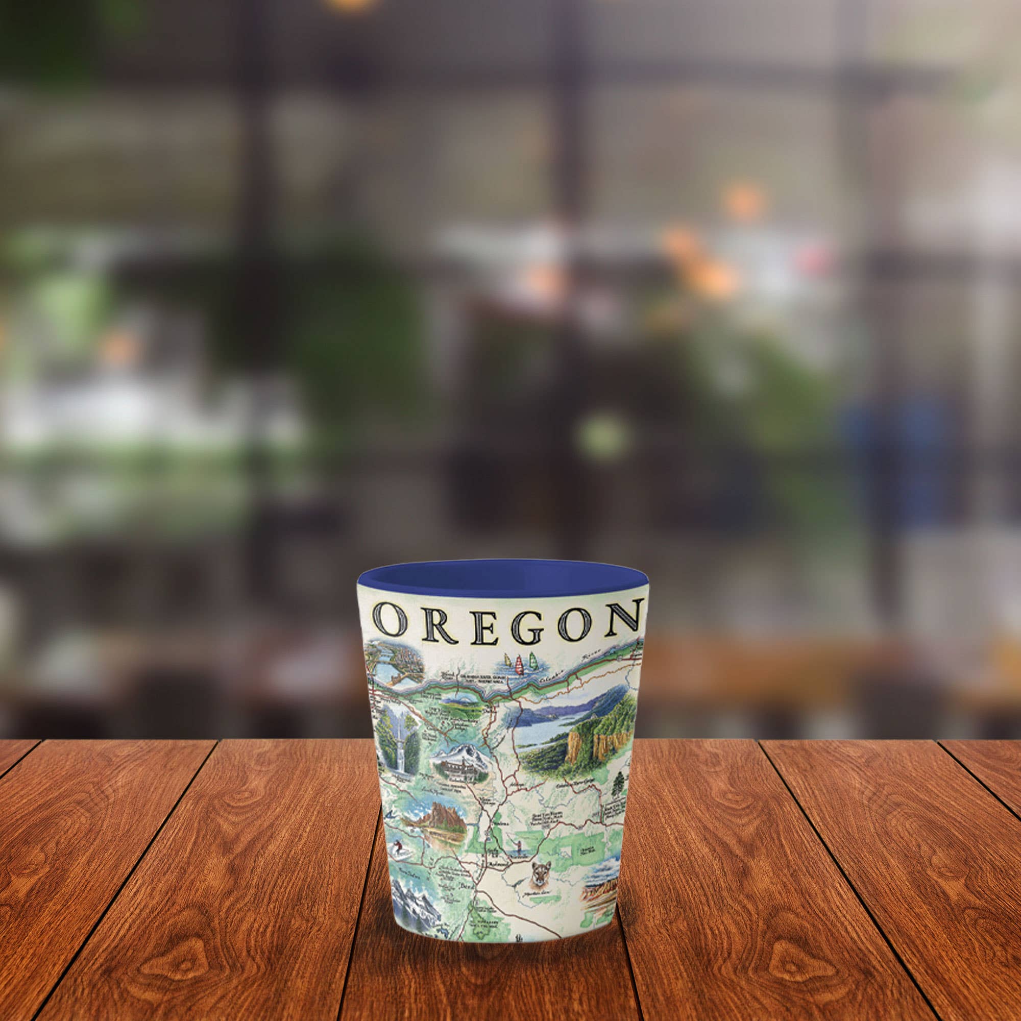 XPLORER MAPS - Wholesale Shot Glass - Oregon State Map Ceramic Shot Glass - 1.5 oz3