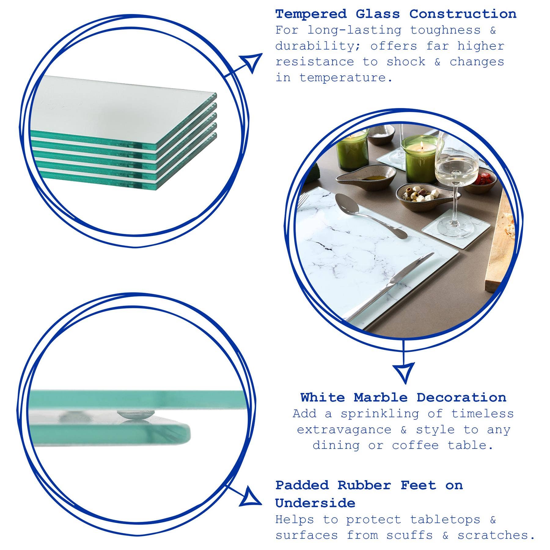 Rinkit Ltd – wholesale Coasters – Round Glass Coasters - 10cm - Marble8