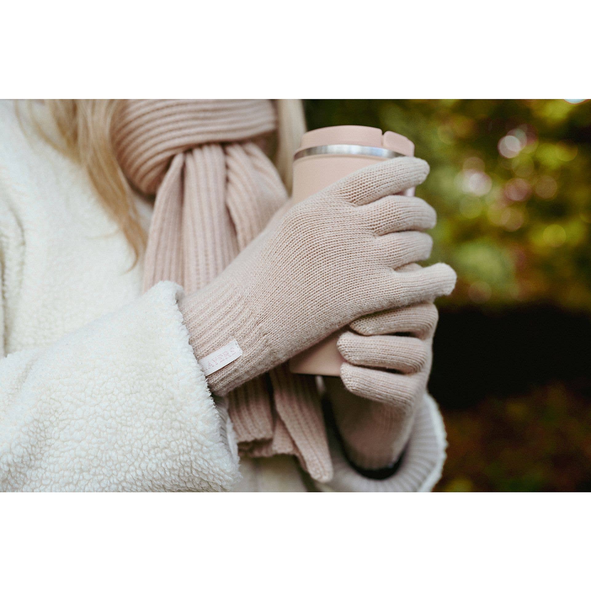 WIDDOP and Co. - Wholesale Socks - Unisex - Sophia Layers Cosy Knit Hat Glove & Scarf Gift Set - Nude9