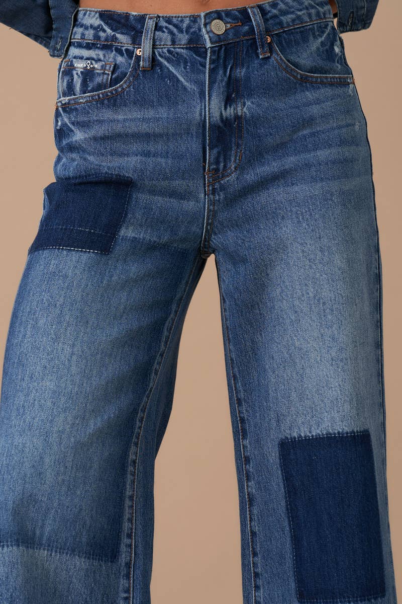 Insane Gene USA - Vente Jean – femme - Jean patchwork décontracté à jambes larges7