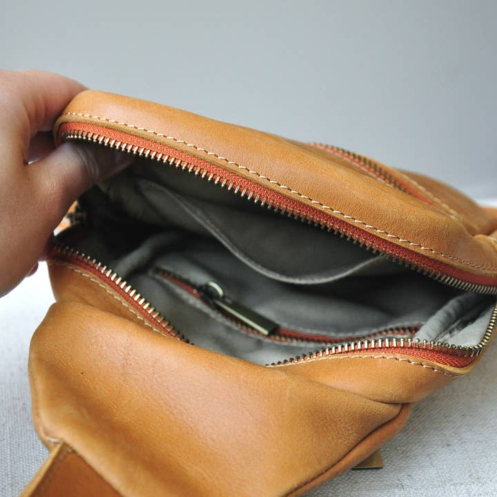 Zelaki Leather Company - Vente Sac à bandoulière – unisexe - Sac à bandoulière Addis/Écharpe à bandoulière unisexe/Sac à dos à bandoulière9