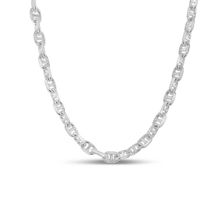 Olive & Chain - Wholesale Link & Chain Necklace - Silver Anchor Mariner Link Chain Necklace