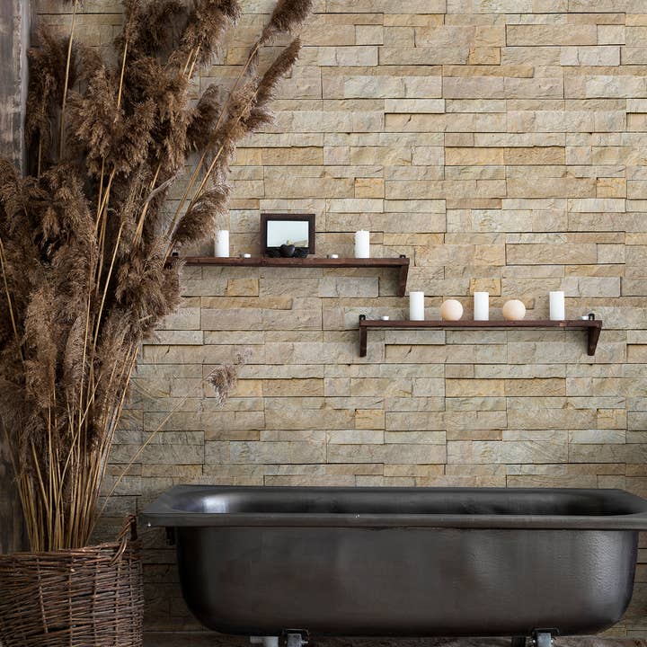 Vintage Beige Baksteen Behang Zelfklevende Steenmuur Muurdecoratie voor wholesale door SimurgWallArts