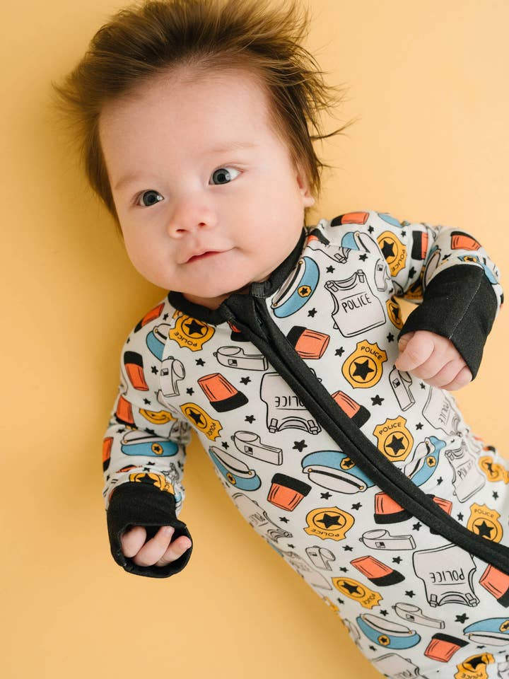 Little One Shop - Wholesale Sleepsuit - Baby - Police Bamboo Sleeper