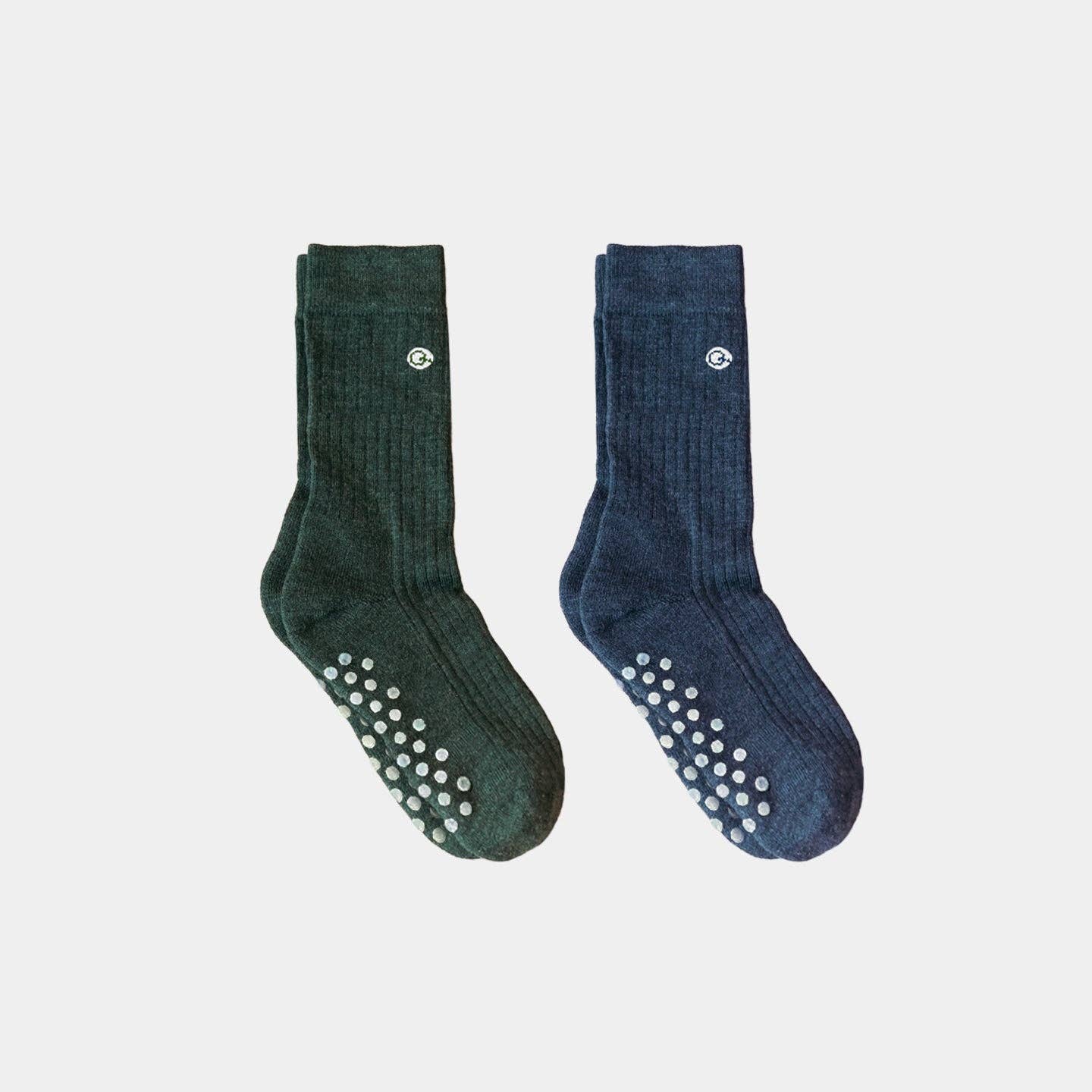 Q for Quinn - Vente Chaussettes – enfant - Chaussettes Enfant Mi-Épaisses en Laine Mérinos - Coton (2 paires) – Rembourrées avec Antidérapants1