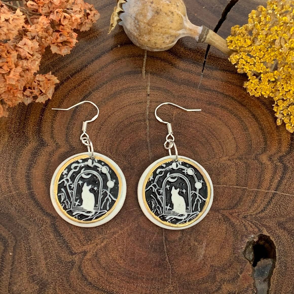 Wolf and Clay Pty Ltd - Vente Boucles d'oreilles pendantes - Collection Witch Magic - Boucles d'oreilles en porcelaine0