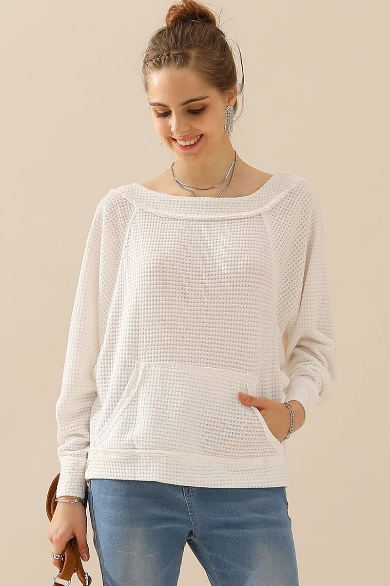 NINEXIS - Wholesale Knit Top - Women's - CWTTL723-P-M_BOAT NECK POCKETED PULLOVER SWEATER KNIT TOP2