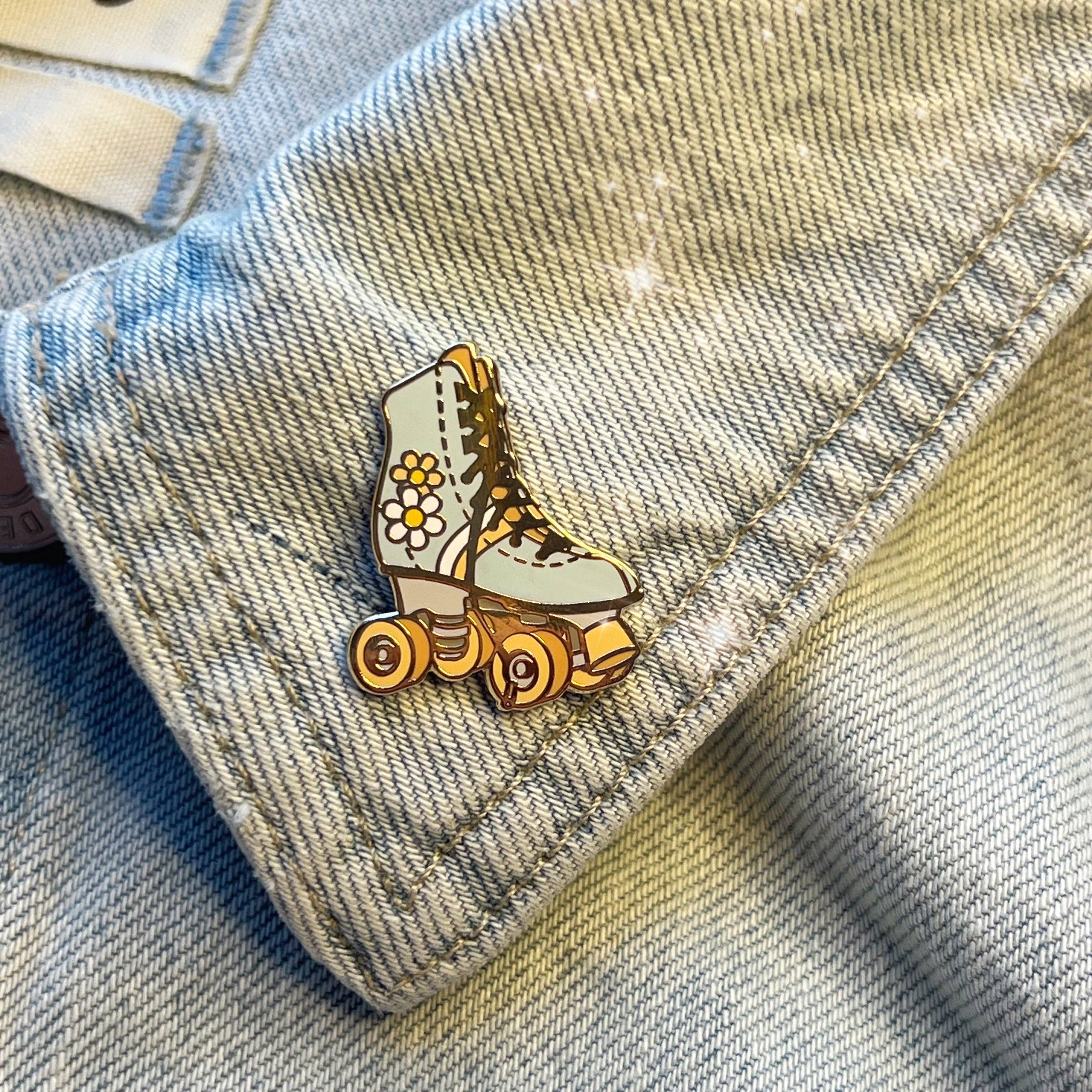 Wildflower + Co. - Wholesale Lapel Pin/Button - Roller Skate Enamel Pin - All9