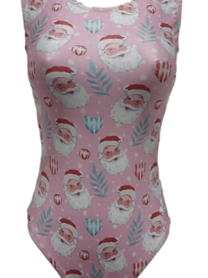 Foxy's Leotards - Wholesale Leotard - Kids - Pink Sweet Santa Christmas Leotard1