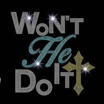 Ele não o fará apenas Hotfix Transfer Design por atacado de Crystallized by Sparkle