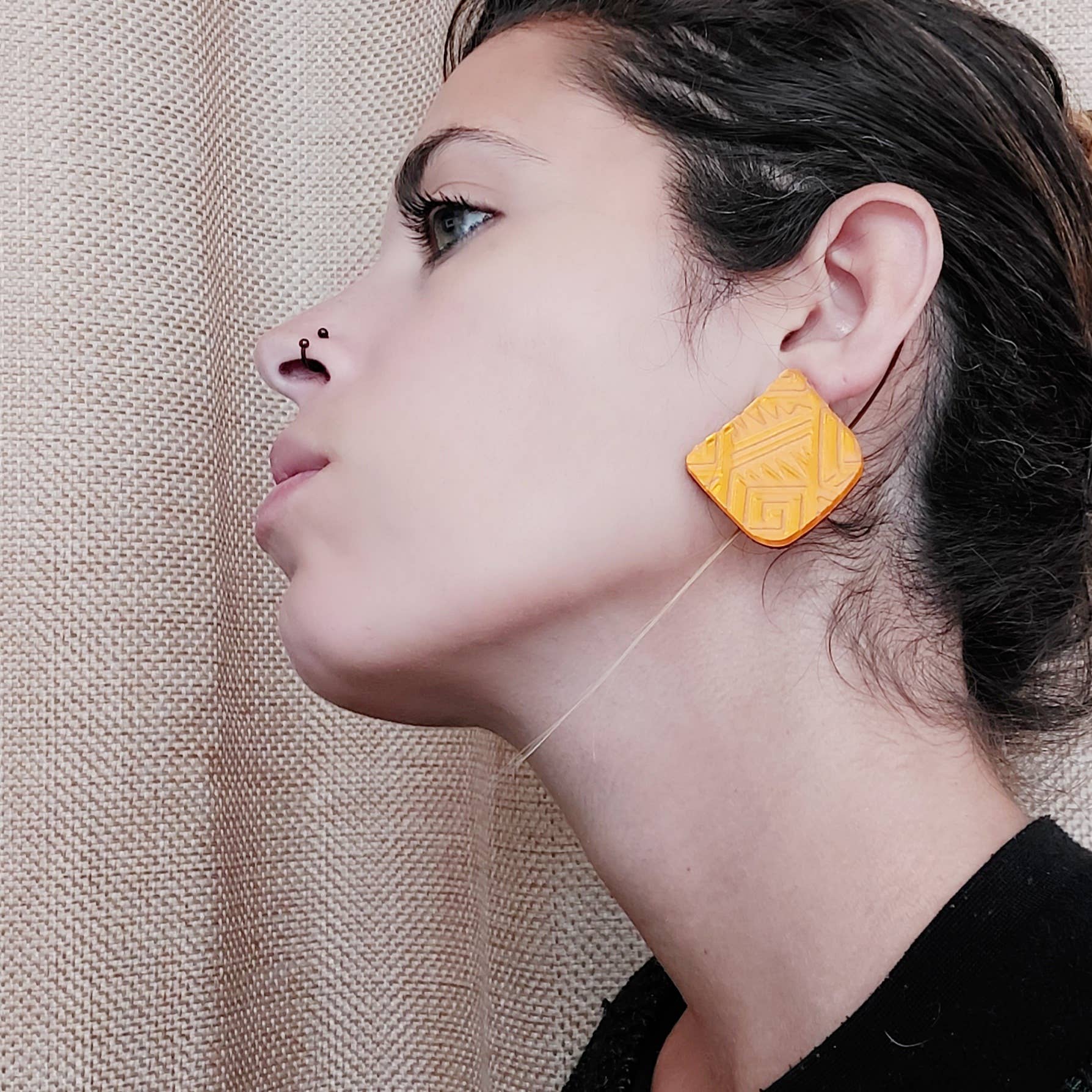 Oyá Espaço Criativo - Vente Boucles d'oreilles pendantes - Boucle d'oreille tribale Oranje4