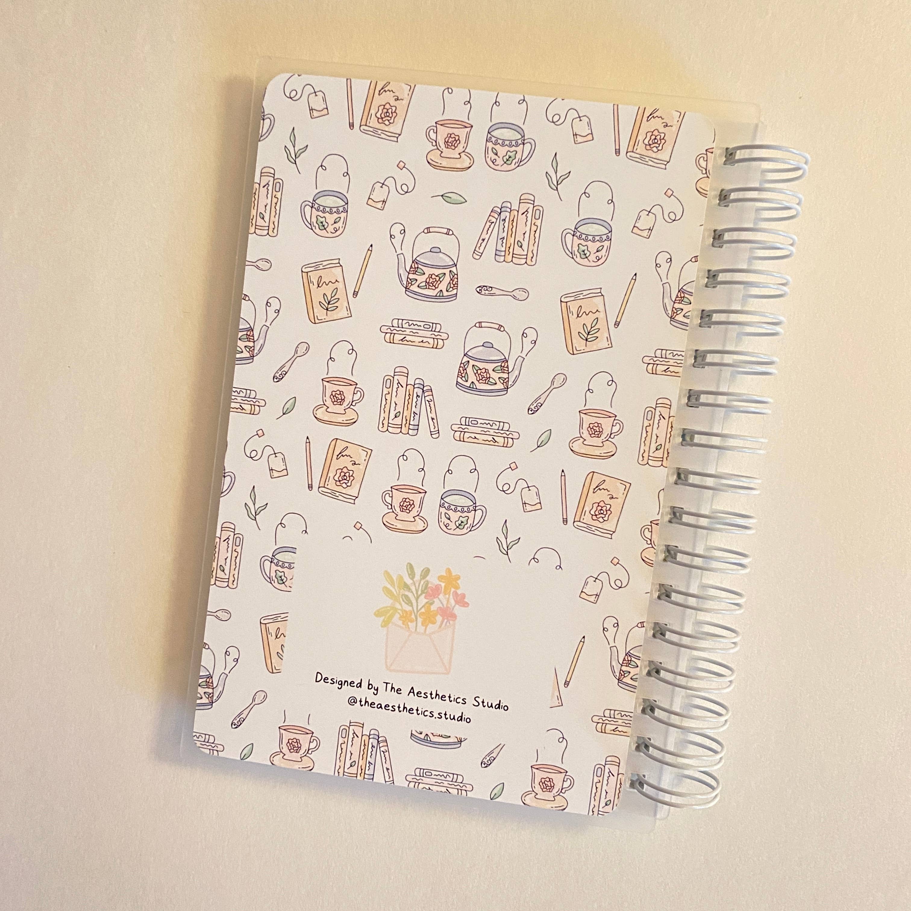 The Aesthetics Studio - Wholesale Sticker - tea & books reusable sticker storage book1