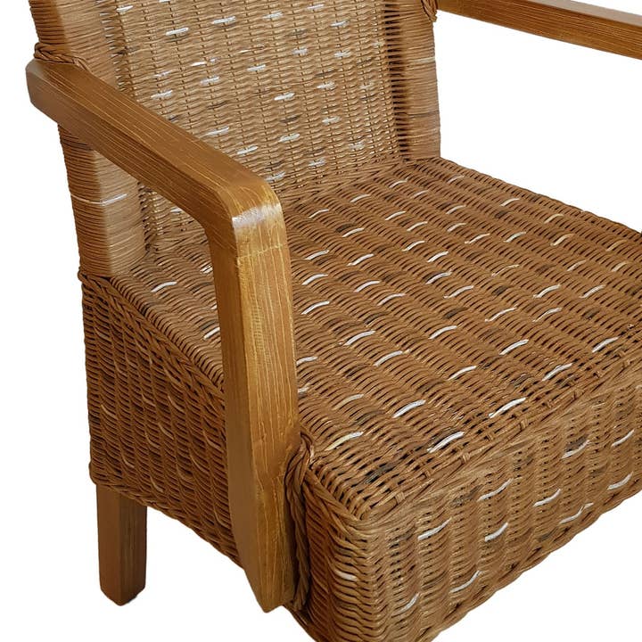 Voglrieder - Wholesale Chair - Dining room chairs set with armrests 2 pieces rattan chair brown4
