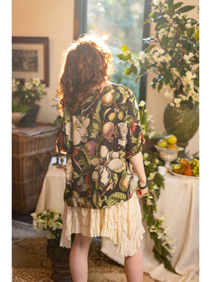 Market of Stars (Worldwide) - Vente Tunique – femme - Tunique Tee Luxe Fleur De Lune avec Imprimé Floral & Abeilles7