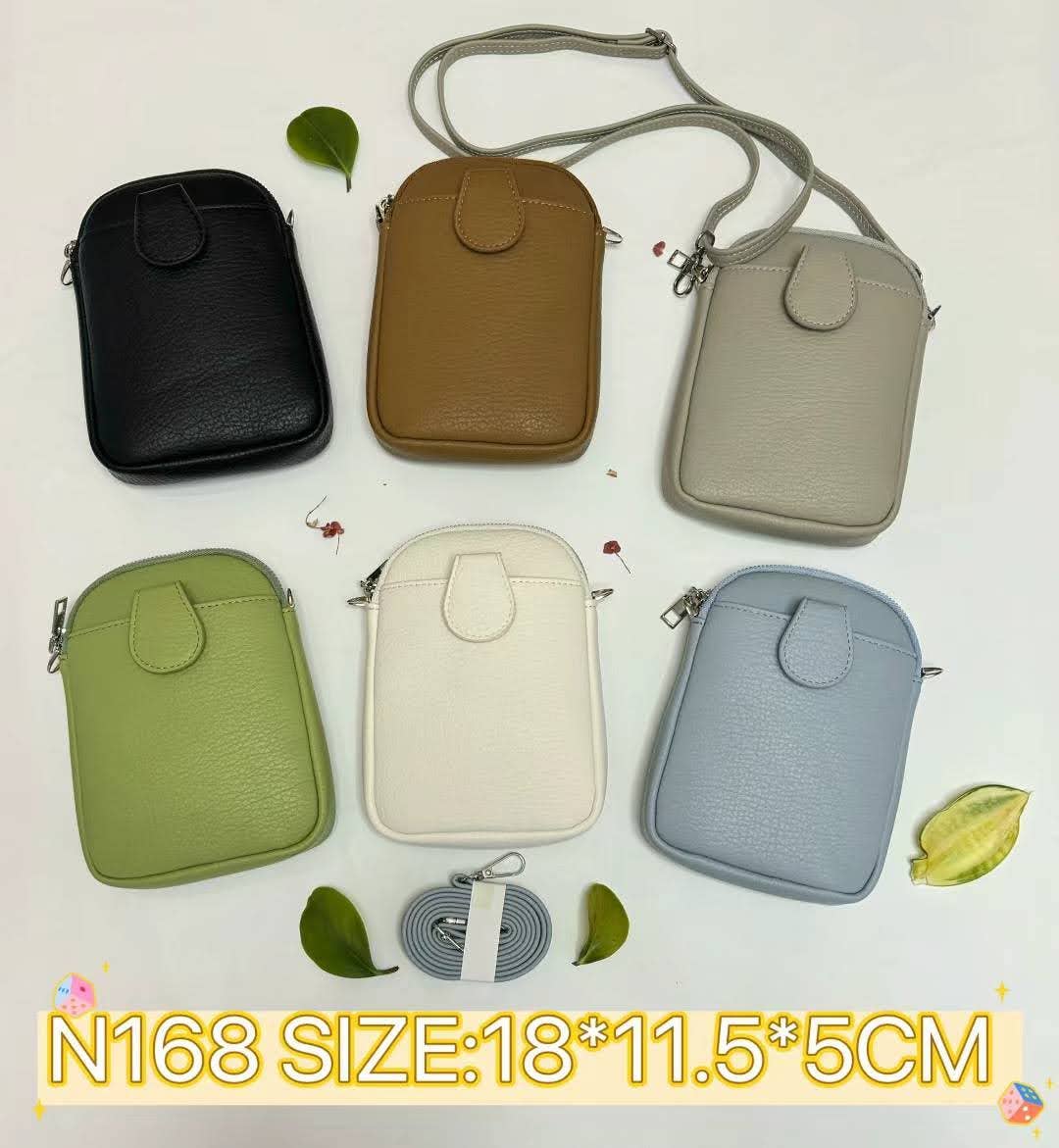 Superbia – wholesale Crossbody bag – Women's – Small Soft Silver Toned Front Pocket Mobile Bag6