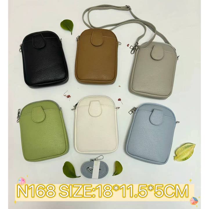 Superbia – wholesale Crossbody bag – Women's – Small Soft Silver Toned Front Pocket Mobile Bag6