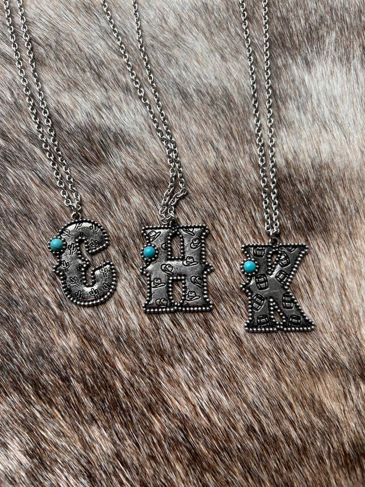 Gem and Letter Necklace for wholesale by Delanie Nicole