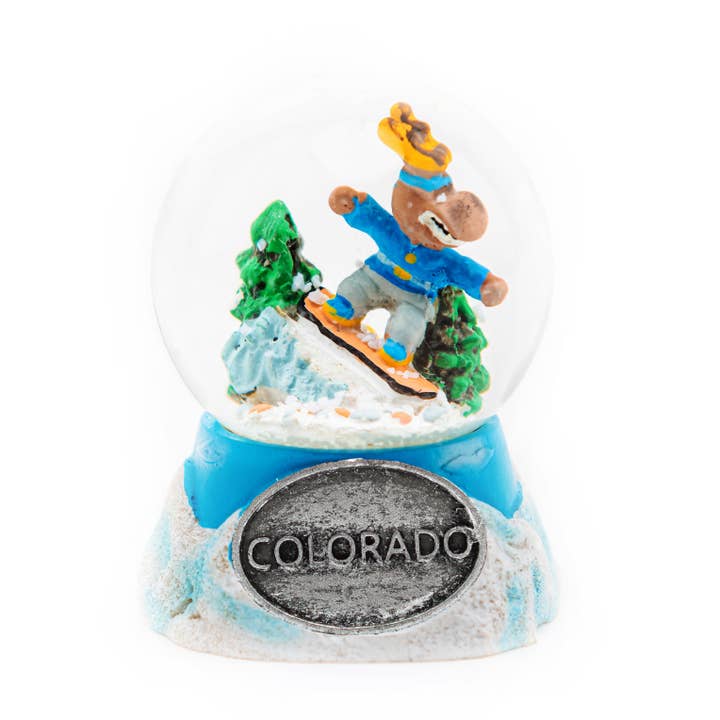 Snow Business USA - Wholesale Snow Globe - Snowboard Moose Small Snow Globe1