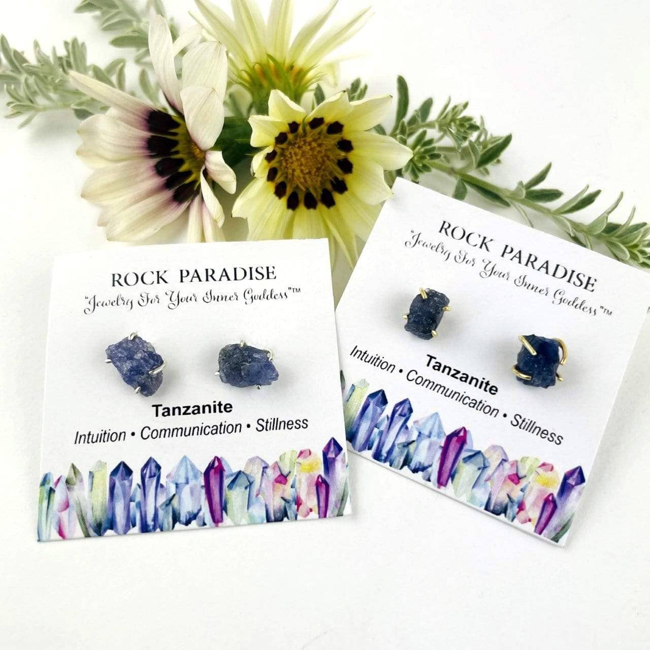 Rock Paradise - Wholesale Stud/Post Earrings - Crystal Gemstone Stud Earrings - Choose Gold or Silver4