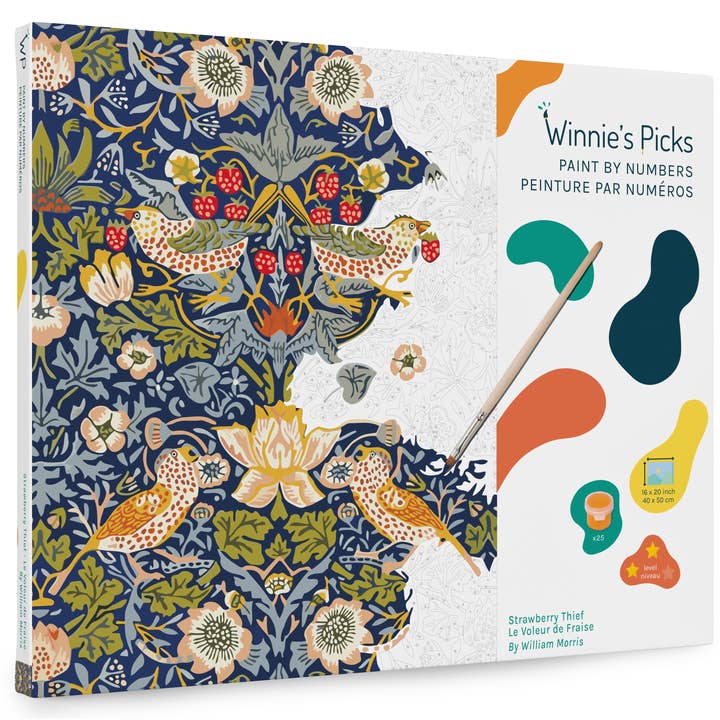 Winnie's Picks - Wholesale DIY Craft Kit - Strawberry Thief, by William Morris - 2025 Decor Paint by Numbers