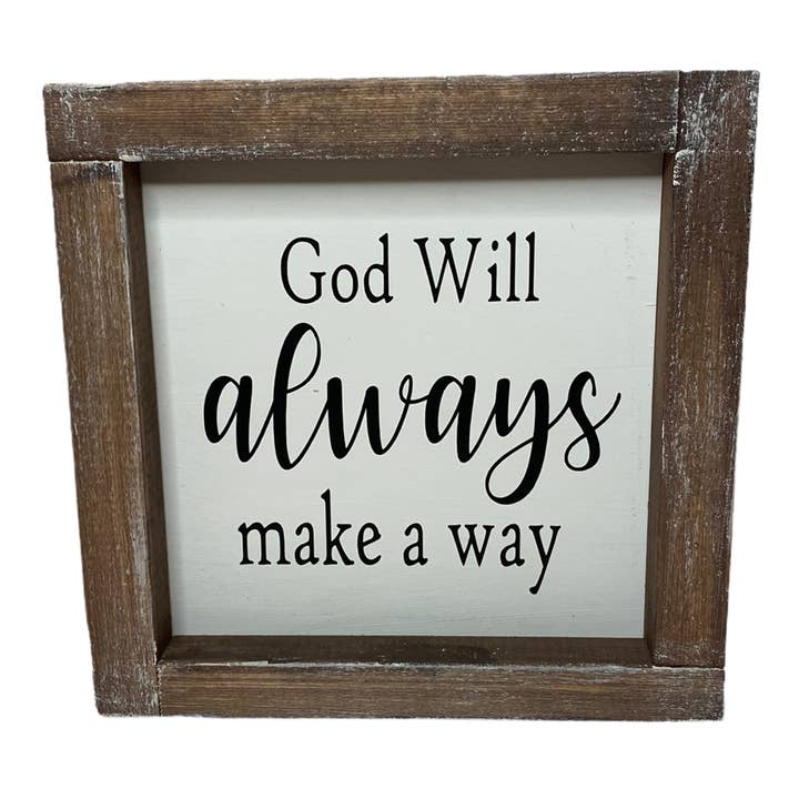 God Will Always Make a Way Faith Frame Sign for wholesale by Joshua Jar