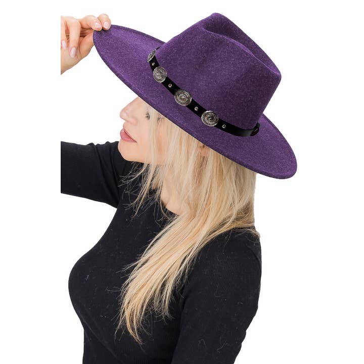 Cap Zone - Wholesale Fedora - Women's - Stagecoach Belt Pinch Crease Faux Wool Rancher Hat10