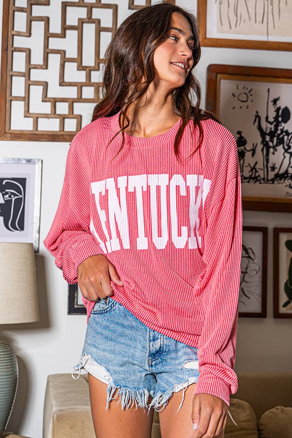 KELLY GREEN T1770M 'KENTUCKY' Comfy Oversize Graphic Sweatshirt, Gameday for wholesale on Faire19