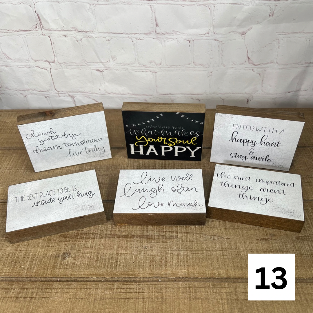 Buckeye Craft Co. – Objeto de mesa decorativo por atacado – Conjunto de 6 Blocos Diários 9