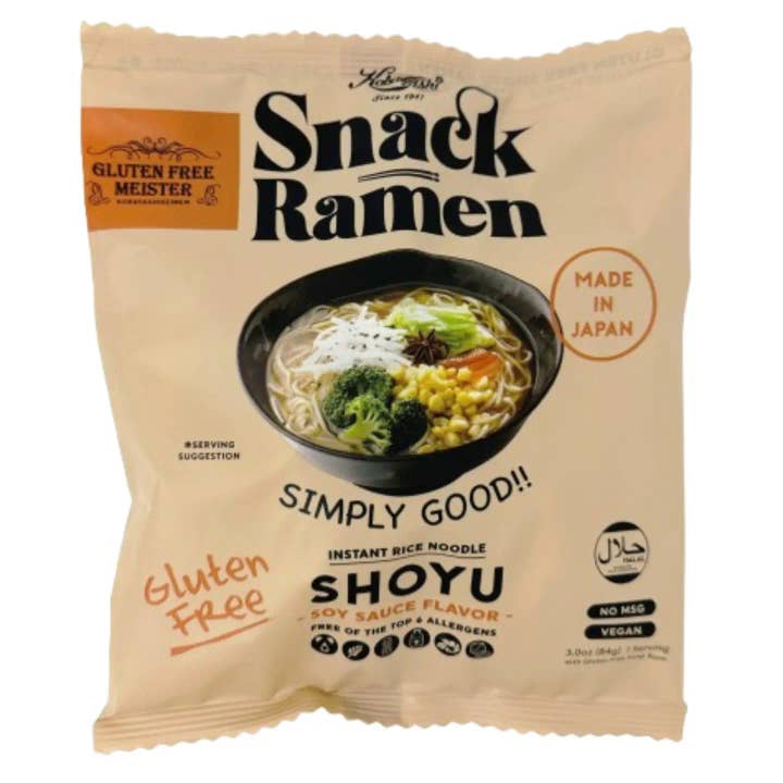 Snack Ramen-SHOYU 28-pack (Vegan/Halal/Gluten Free/No MSG) for wholesale by Gluten Free Meister