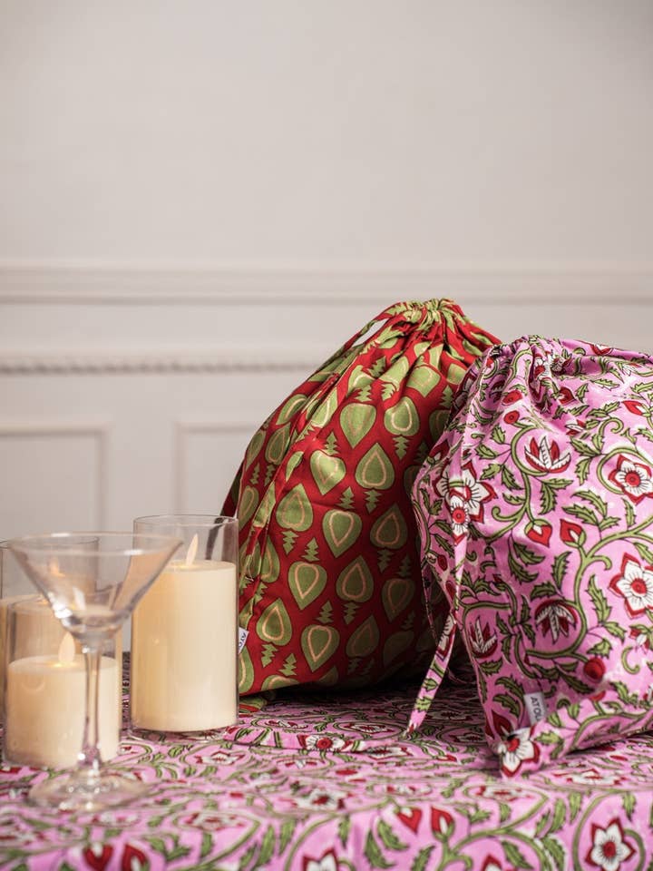 Eira Hand Block Printed Gift bag/Pack Bag for wholesale by Atolia Designs