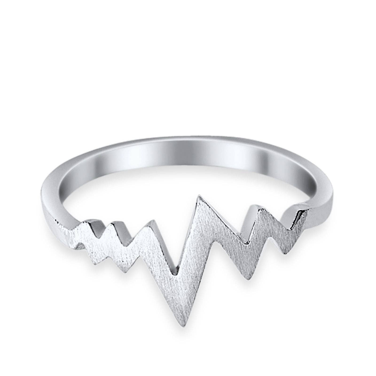 Sterling Silver Petite Dainty HeartBeat Lifeline Band Ring for wholesale on Faire1