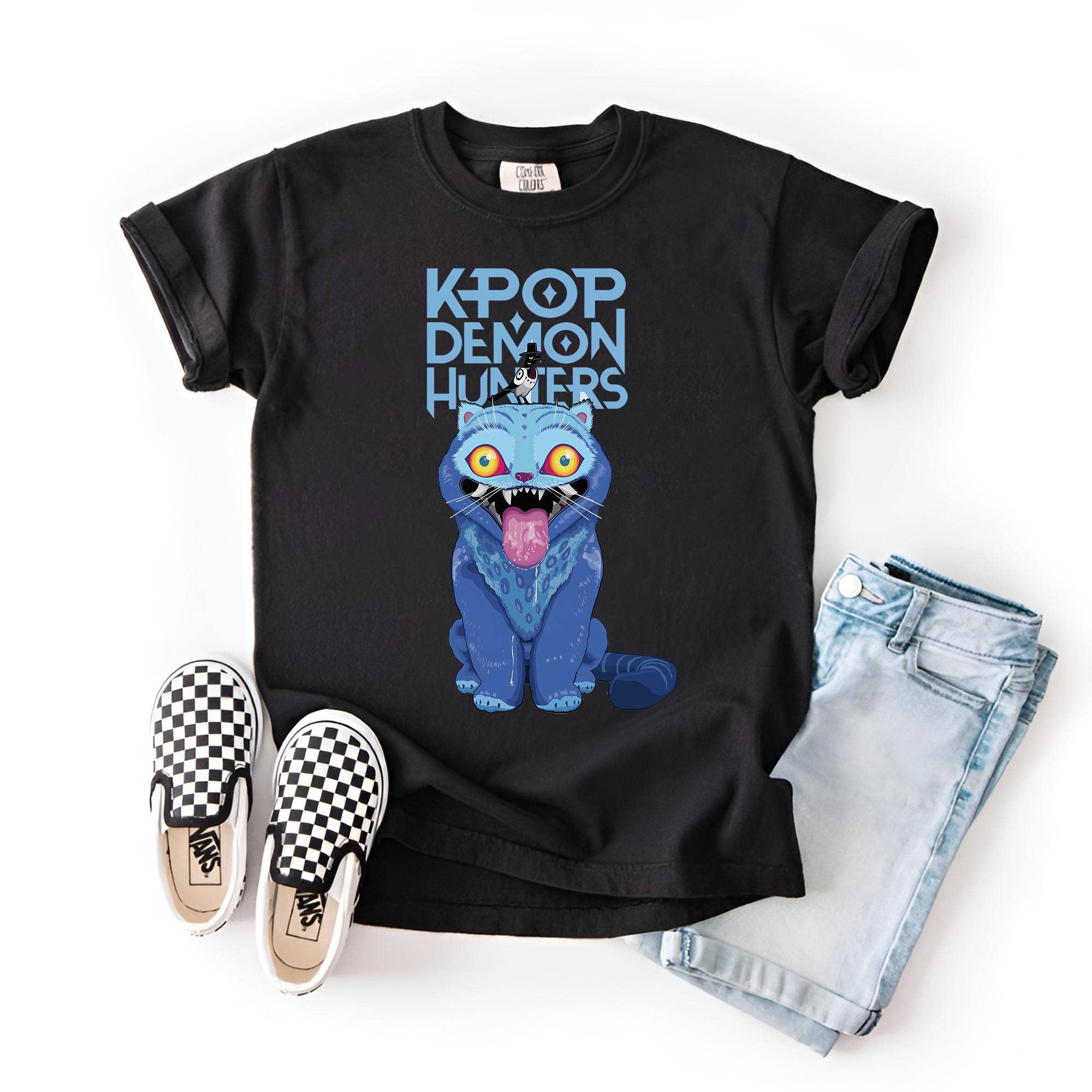 Glaime - Wholesale Screen Printed T-Shirt - Kids - Kpop Demon Hunter Tiger Comfort Colors Kid T-Shirt,Anime Tee