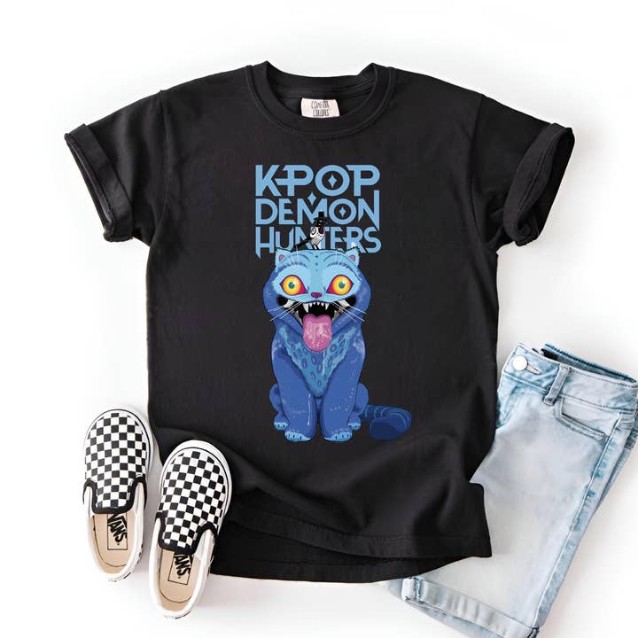 Glaime - Wholesale Screen Printed T-Shirt - Kids - Kpop Demon Hunter Tiger Comfort Colors Kid T-Shirt,Anime Tee0