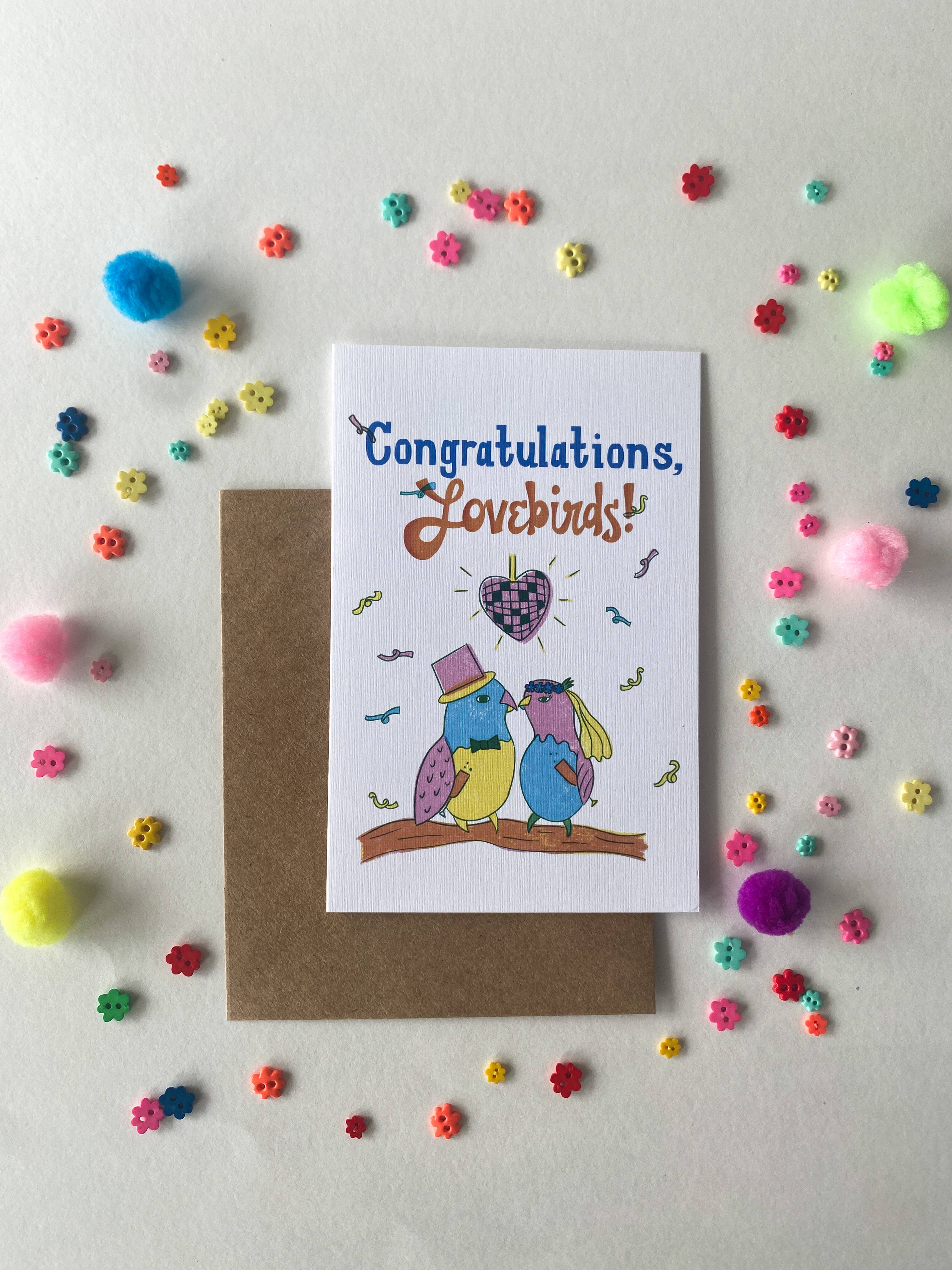 Charmed Life Designs - Wholesale Wedding Card - Congratulations Lovebirds Wedding Greeting Card3