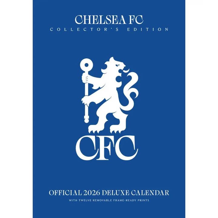 Chelsea FC 2026 A3 Deluxe Wall Calendar for wholesale by BrownTrout Publishers