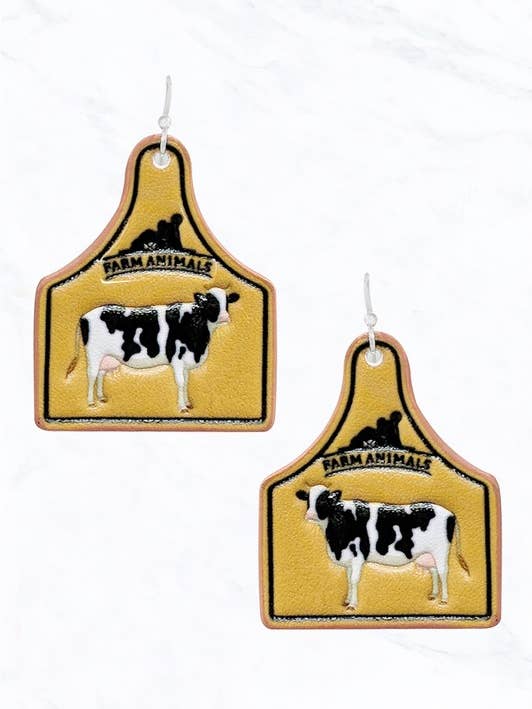 Cow Farm Animal Earrings for wholesale by Suzie Q USA