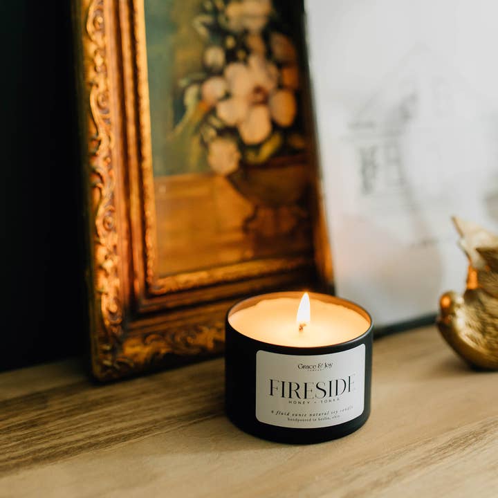 Fireside Candle Tin for wholesale by Grace and Joy Company
