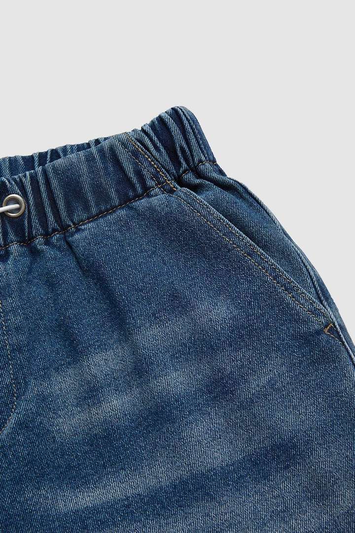 BLUE STRAIGHT-LEG WIDE-LEG PLEATED BAGGY JEANS for wholesale on Faire7