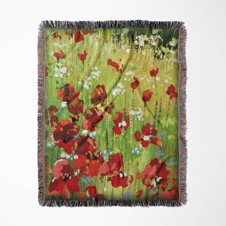 3dRose - Wholesale Decoratiedeken - 3dRose, Geschilderde Rode Klaproos, Deken0