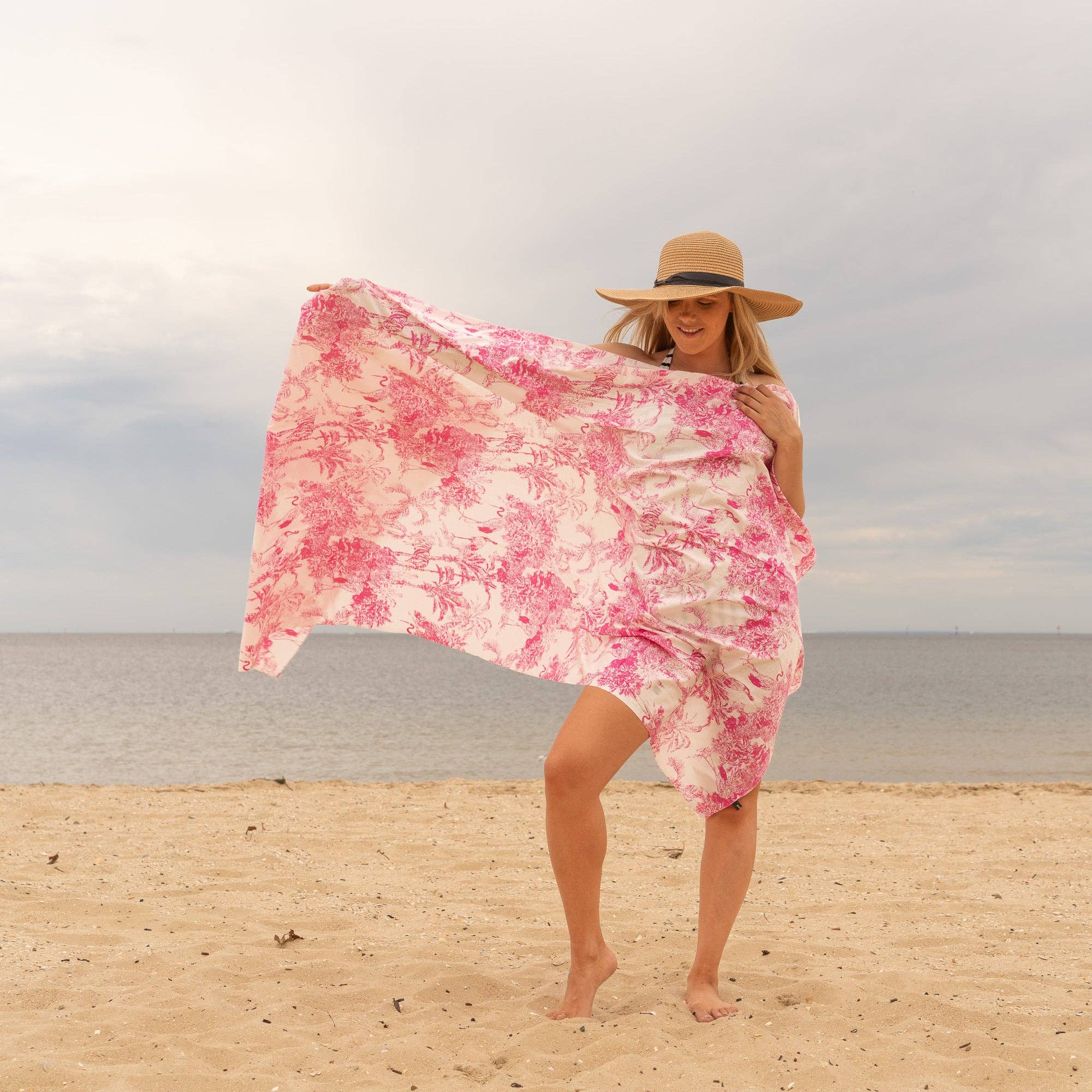 Linen Connections - Wholesale Swim Cover Up - Women's - Paradise Pink - 100% Cotton Sarong0