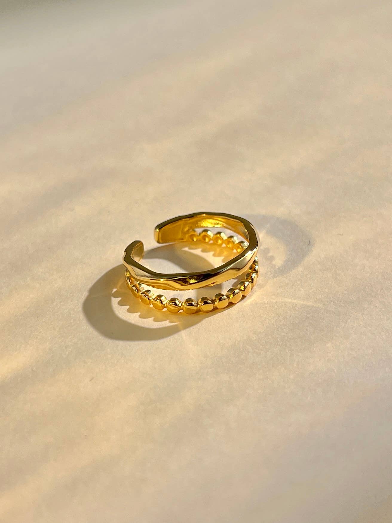 COSMOS - Wholesale Band/Stacked Ring - Adjustable double row stainless steel ring2