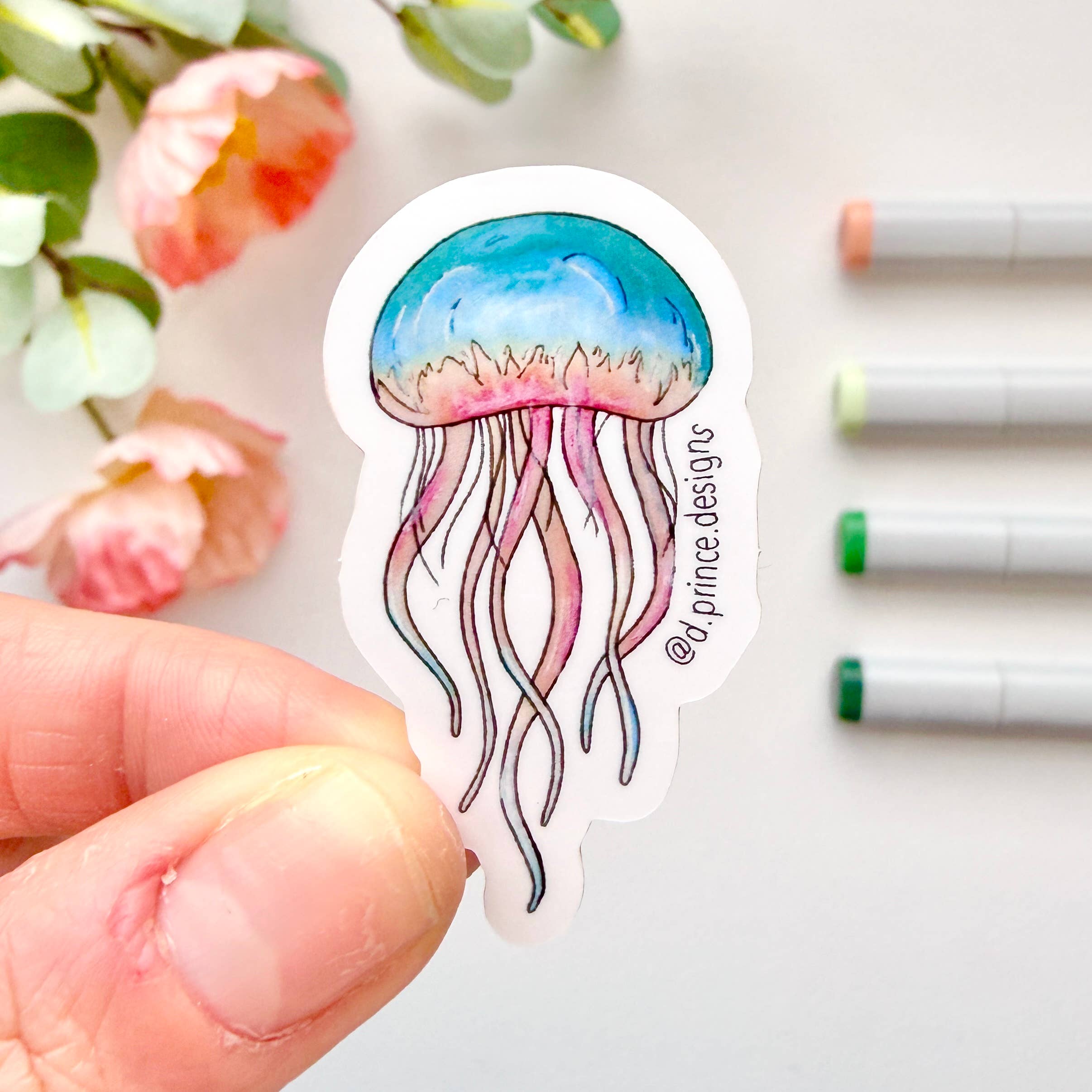 D. Prince Designs - Wholesale Sticker - Hand-Illustrated Jellyfish | 2" Vinyl Sticker