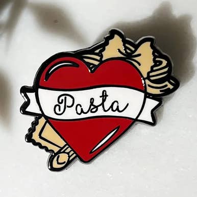 Lassoed Moon - Wholesale Lapel Pin/Button - Pasta Lover's Enamel Pin0