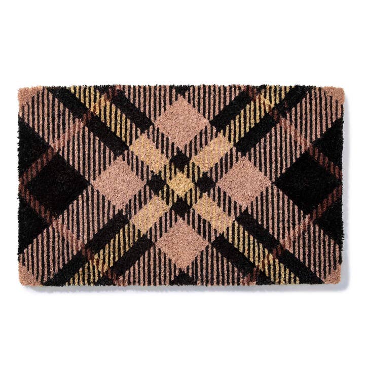 Tartan Plaid, Clay Handwoven Coconut Fiber Doormat for wholesale by Entryways